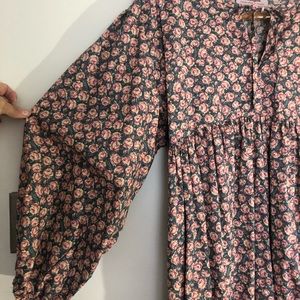 Rose floral maxi prairie dress